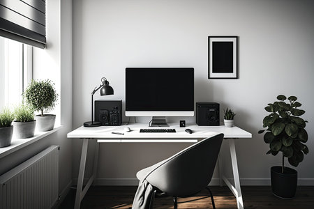 Modern workplace, home office, comfortable workspaceの素材