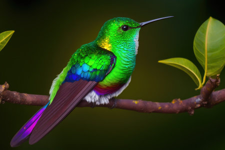Both the Green backed and White tailed Urochroa leucura is a species of hummingbird native to Colombia, Ecuador, and Peru. It was originally classified with the white tailed hillstar and the brilliant. Generative AIの素材
