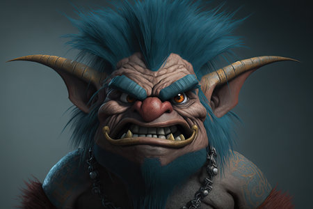 Troll Mascot. Generative AIの素材