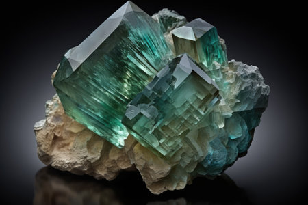 An example of the green fluorite crystal mineral stone. Generative AIの素材