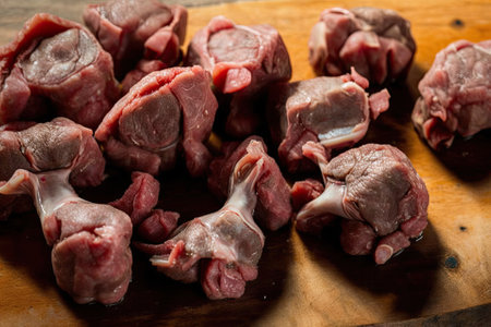 Pork livers in their raw form. Generative AIの素材