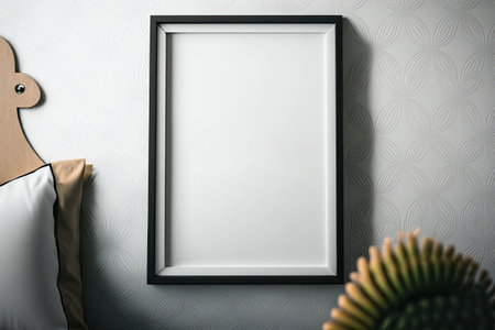 a wall-mounted mock poster frame,の素材