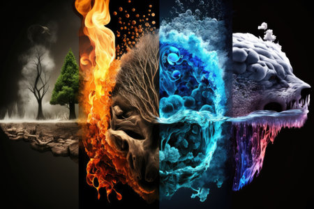 Elemental forces of nature. Generative AIの素材