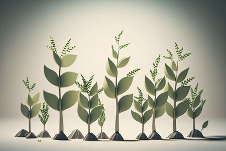 Despite its detractors the concept of plant growth and Earth Day lives on in images of tiny trees flourishing in the sunlit morning outdoorsの素材