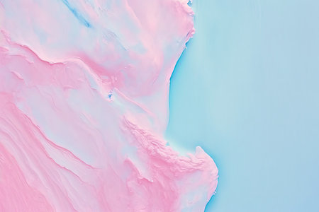pastel blue background with abstract pastel pink paint. With copy space fluid composition. little luxury in natureの素材