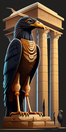 Exterior of the Temple of Horus The god of the afterlife in ancient Egyptian mythology Horus was represented by the falcon birdの素材