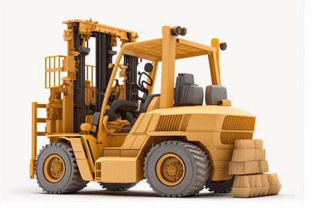 History of numerous forklifts trusted heavy loader and truck Industrial machinery and a forklift are examples of heavy machineryの素材