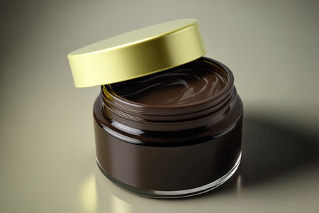 Natural cream or serum in a container made of brown glass. container for cosmetic cream. container of face cream for your designの素材
