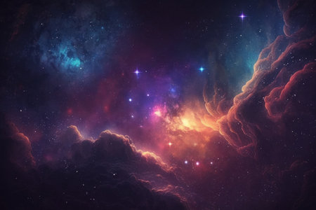 Deep space. High definition star field background . Starry outer space background texture . Colorful Starry Night Sky Outer Space backgroundの素材
