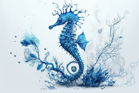 The smallest seahorse in the world a Bargibanti lives in Indonesian waters where it feeds on gorgonia coral alongside prawn and shrimpの素材