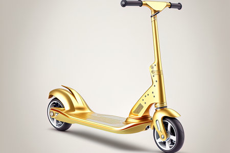 motorized kick scooter. Gyro Speed scooter powered by modern ecology. Realistic drawing with an isolated background that is translucentの素材