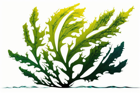 study design for ecological studies Kelp or seaweed cultured in the lab on a white background for biological studiesの素材