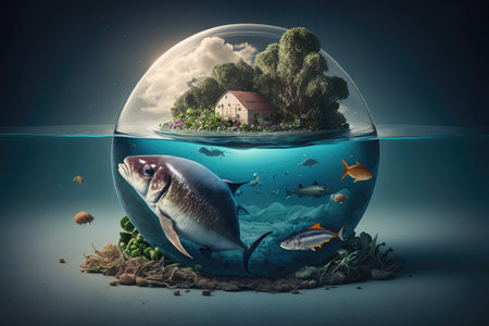 Concept of the global food problem. Effect on the environment. Food Scarcity and International Problems with Agricultural Food Production Vacant Land Water Pollution Energy Desertification and Clの素材