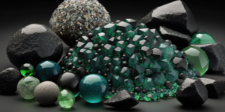 Tektites are gravel sized bodies composed of black green brown or gray natural glass formed from terrestrial debris ejected during meteorite impactsの素材