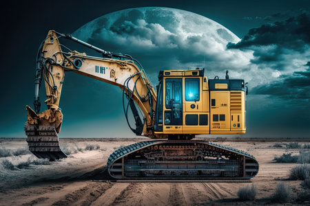 the use of artificial intelligence and an excavator to build the highway without the assistance of a person. Construction data processing analysis and storage in cloud systemsの素材