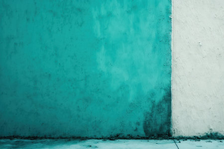 Blue mint grunge wall abstract blank concrete green mint wall and blue wall color for texture backgroundの素材