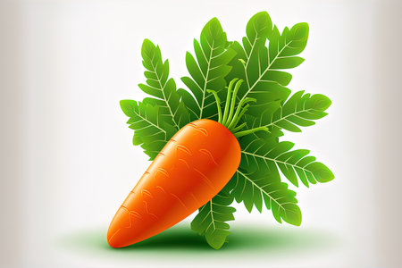 Carrot. imagine a mature carrot. vitamin rich food. natural foods. carrots in orange. a white backdrop with an isolated drawingの素材