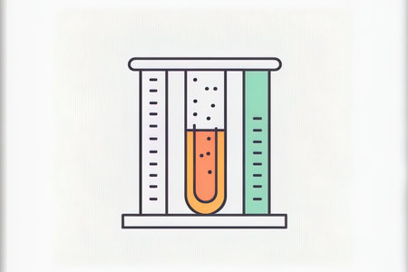 Icon of a chemical test tube. a straightforward symbol for infographics mobile apps and webpages. thin line symbol for developing apps and websites on a white backdropの素材