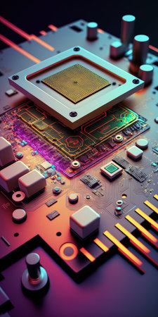 the production of microprocessors. manufacturing of microchips. machinery for manufacturing nanoprocessors. Electronic chip creation and examination under a microscope. Chip testing apparatusの素材