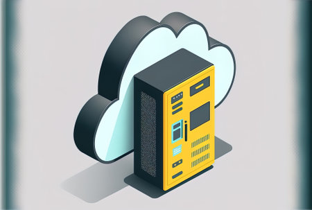 Utilizing the cloud use of conceptcloud for data transport Cloud computing huge data centers and the future of infrastructure all use the virtual hosting symbol which is shown on upload and downloaの素材