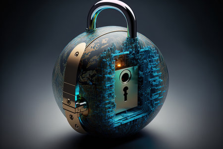 internet connection unlocking technology global access to archives mataworld connection technology concept and wireless internetの素材