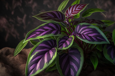 The tradescantia pallida plant is also known as the strolling or wandering Jew. several additional names suchの素材