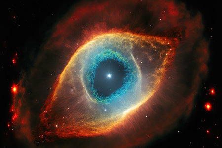 The Helix Nebula is a large planetary nebula located in the constellation Aquarius. Elements of this image furnished by NASAの素材