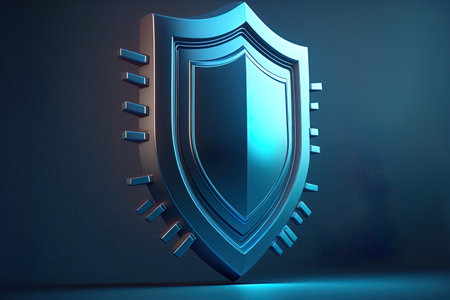 internet security password information safety concept protection shield password security icon on blue backdropの素材