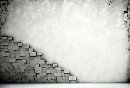 A wall with a grungy white backdrop with an aged stone or cement look. grungy material or conceptual wall banner buildingの素材