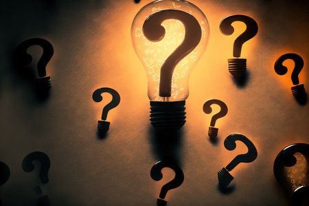 Question marks and a light bulb are symbols for an answer or thought. Problem solving aptitude inventiveness brainstorming critical thinking and the notion of root cause analysis. Question concepの素材