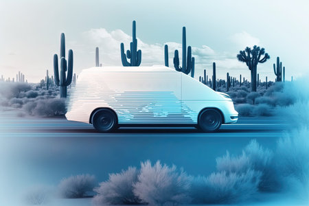 Automatically piloted self driving Ubers are now a reality in Tempe Arizona USA as of February 17 2018の素材