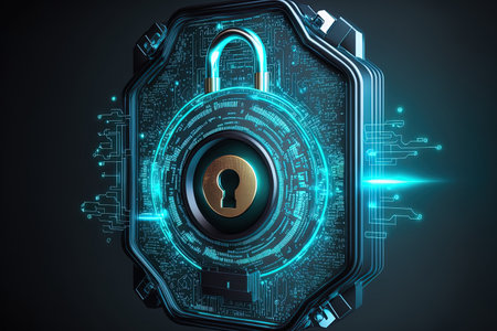 user privacy security and encryption in cybersecurity a safe internet connection technology of the future and cybernetics a screen lockの素材