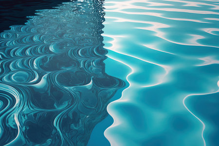 swimming pool surface and water quality Pool water with a blue wave reflection of the outdoors swimming poolの素材