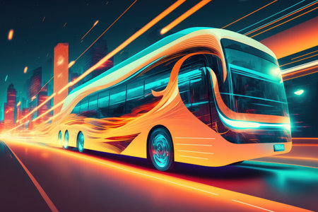 Motion blur and digital data flow on the road give the impression of rapid data transit. Concept of disruptive innovation agile business technique and future digital transformationの素材