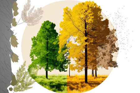 Landscape Day Plant Foliage Dry Environment Leaf Summer Autumn Colored Seasons Scenery October Sunny Tree Spacer Branch Forest Vegetation Nature Weather Park Paletteの素材