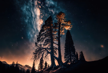 Milky Way galaxy sky dark night night landscape mountain night cosmos star sky night stars nebula galaxy universe galaxy night dark sky cosmic night forest dark forest forest mountainsの素材