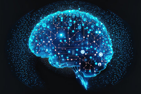 brain ai with icon business conceptbusiness using laptop and virtual globe with financial icons future technology business goals online communication graph screen icon of media screen big dataの素材