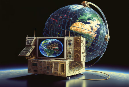 The features of this picture provided by NASA are related to worldwide communication technologies for internet commerceの素材