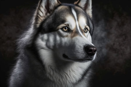 Dog of the Husky breed. Generative AIの素材