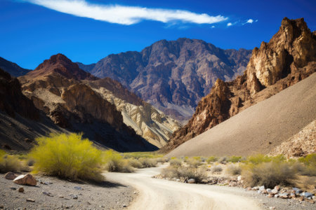 There are some stunning mountains along the rough Titus Canyon Road in Death Valley National Park. Generative AIの素材