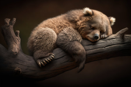 Sleeping coala bear, an Australian fur bear species, on a branch near Melbourne. Generative AIの素材