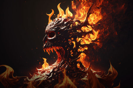 flames as a metaphor for hell and damnation. Generative AIの素材
