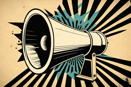 Megaphone symbols Loudspeaker symbol and sign. Generative AIの素材