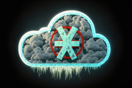cloud computing symbol with the term threat dollar and cautionary symbol idea of internet security. Generative AIの素材