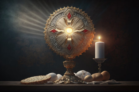 idea or composition behind the eucharist up close. Generative AIの素材