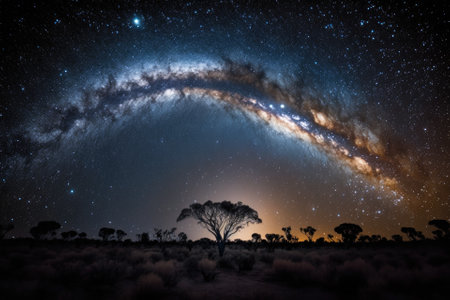 long exposure shot of the milky way galaxy. Generative AIの素材