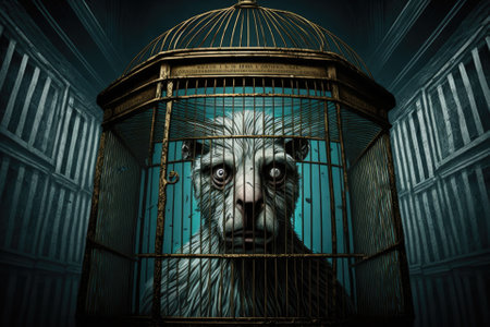 within the cage, locked up. Generative AIの素材