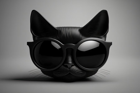 sunglasses with black cat eyes isolated on a white background. Generative AIの素材