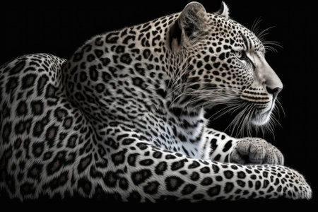A black background with a white Jaguar. Generative AIの素材