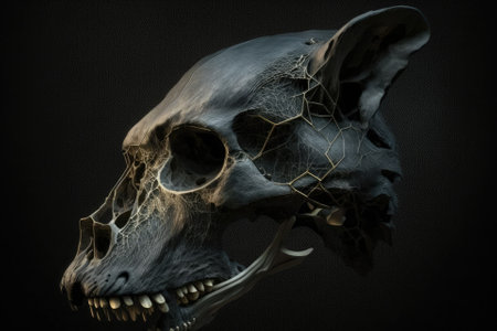 A picture of the skull of a black bear. Generative AIの素材